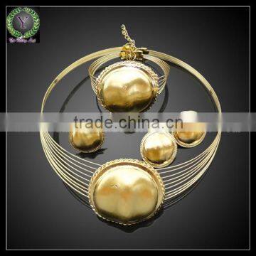 Simple ball design 18k gold plated jewelry set made in China