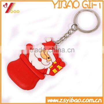 Hot Selling Santa Claus Soft PVC Key Chain, Christmas Keyring