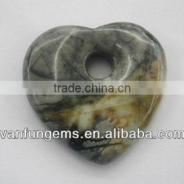 piscasso jasper heart shape pendant