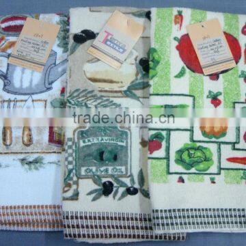 DF07 100% Cotton Printing Velour kitchen towel