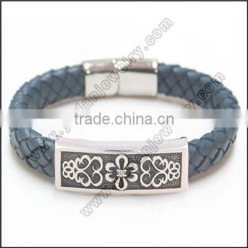 Handmade cross leather bracelet for men