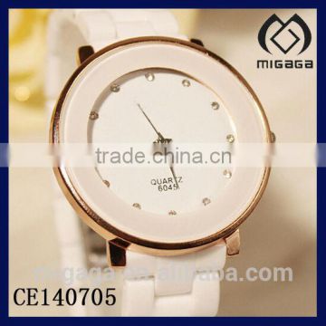 ladies quartz watch ceramic strap*rhinestone index ceramic watch for ladies