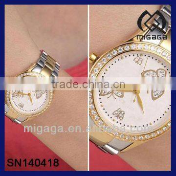 Perpetual 40mm steel and platinum watch*steel chain link watch* flat three piece links watch