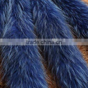 Dyed color 100% real raccoon fur trim/trimming for hood decoration