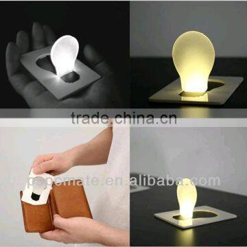 Hot Sale Credit Card Shape Fold-up Design Compact Super Slim LED Pocket Wallet/Purse Lamp/Light