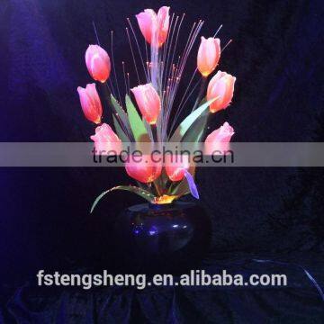 LED Artificial Tulip Flowers Light/Optical Fiber Flowers Pot Light photo-3