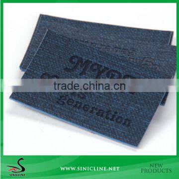 Sinicline Fashion design metal jeans leather label for garments