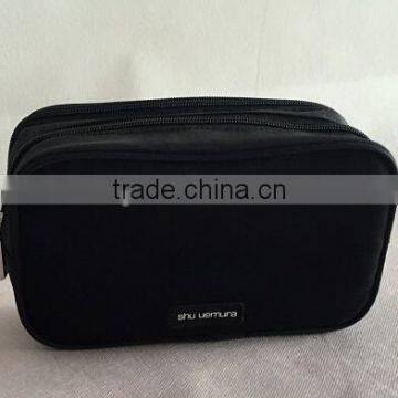 Polyester Cosmetic Pouch With 2 Compartment + Brush Insert