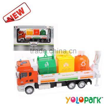 Alloy 1:42 scale model garbage truck toy for children