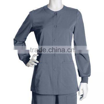 Wholesale OEM Hot Sale Fashion Newest Uniforms Women's Junior Warm Up Solid Scrub Jacket Nurse Uniform photo-2