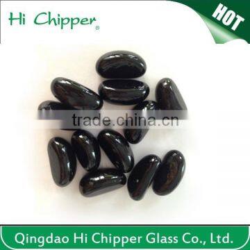 Cashew shape amber colored glass gem stone for fire