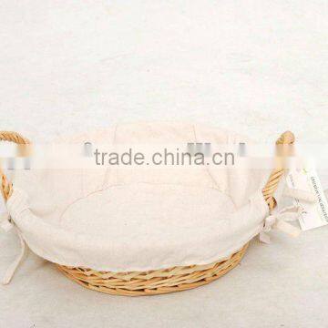 Willow Wicker Bread Basket With Fabric Lining