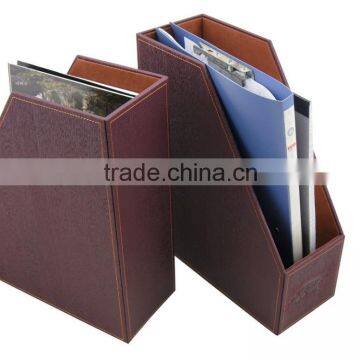 PVC Foldable Desktop Leather Felt Magazine Holder photo-3