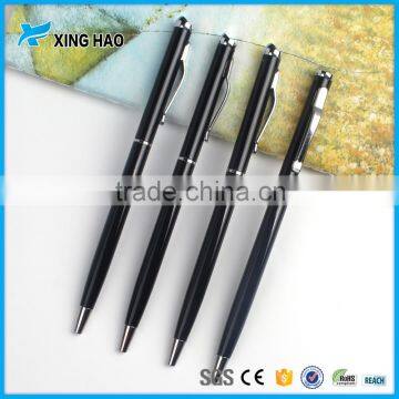 Cheap thin custom hotel pen stainless steel ball pen promotional cheap pens with logo