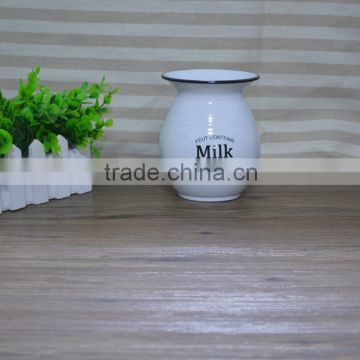 1025 logo customized enamel flower pot, flower vase