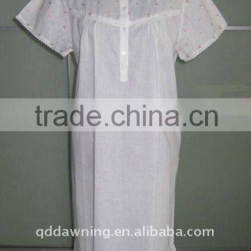 Excellet Quality Embroidered White Cotton Nightgown