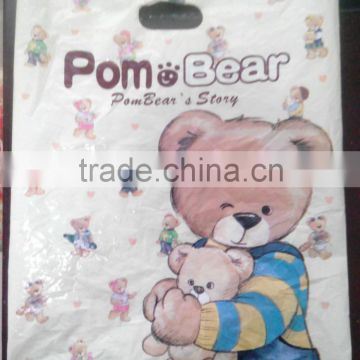 customized die cut designer plastic garment bag/customer logo