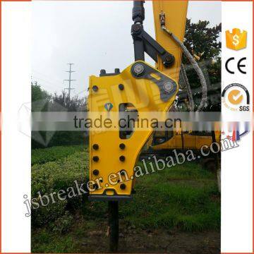 Different excavators used hydraulic jack hammer to break rocks