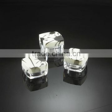 Ink Sprayed Cosmetic Packaging Square Cream Jar