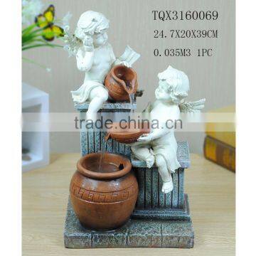 Decorative mini angel indoor water fountain