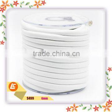 Outside Machine Italian Stitch Nappa Sheepskin Leather Cord 8mm White Color