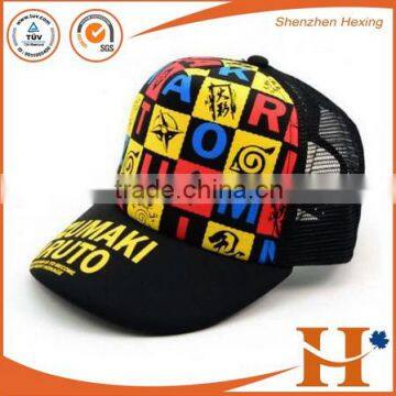 Small MOQ Adult size print logo mesh cap kids trucker cap hat custom