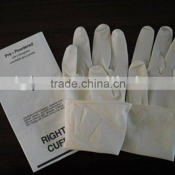 Latex surgical gloves powdered