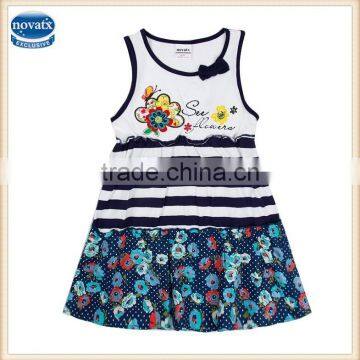 (H6000D) 2-6y girls dresses summer cool design novakids clothing sleeveless dresses party wear embroidery flowers girl dresses