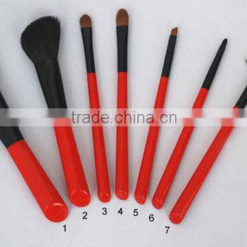 red essential 7 pieces cosmetic make-up powder/blush/eye shadow/lip/eyebrow brush