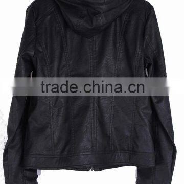2015The New ms Han Edition Cultivate One's Morality Short Locomotive Leather Coat Female Big Yards photo-2