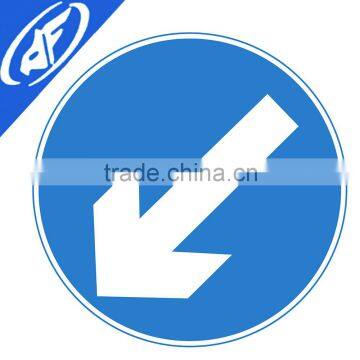 EN12899 Reflective 600mm Keep left traffic sign face