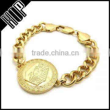 Mens Hip Hop Gold Egyptian King Bracelet