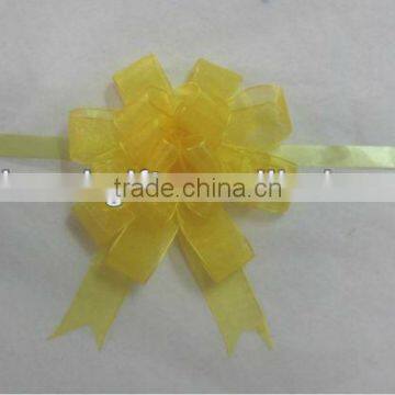 HOT SALE ! Yellow Sheer Ribbon Valentine's Present Wrapping Butterfly Pull Bow