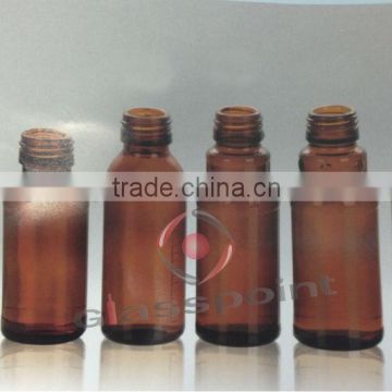 Amber glass bottle for syrups STD PP28MM, syrups glass bottles, amber color