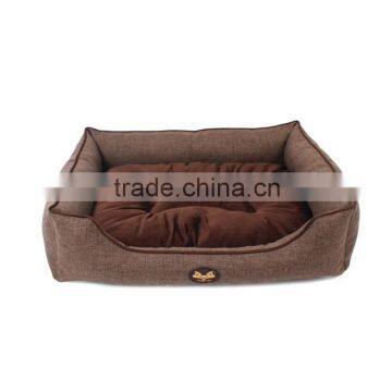 linen pet dog bed curshion blaket cat house in brown