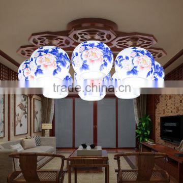 Chinese ceramic nine handmade celling light hanging lighting