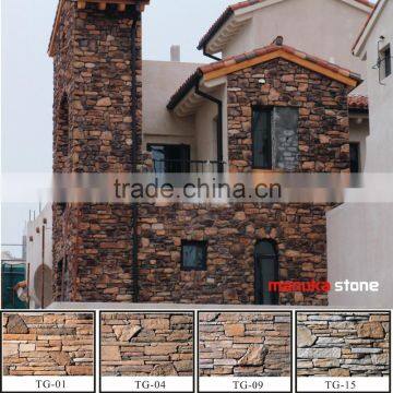 Polular stone Villa wall TV set light weight order color artificial culture stone