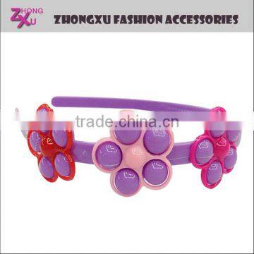 new cheap promotion plastic kids flower hair band for children