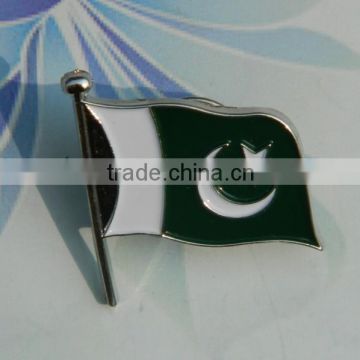 Cheap quality custom enamel metal silver flag lapel pin