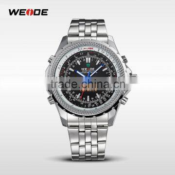 WEIDE 2016 New Military Quartz Watch Stainless Steel Back Watches Men Luxury Brand Water Resistant LED Watch Clock WH904