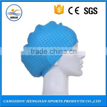 100% silicone material water sports swimming long hair cap