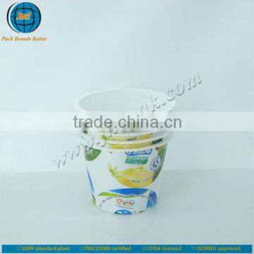 2015 popular plastic ice cream cup come with logo with FSSC 22000 certified by GMP standard plant