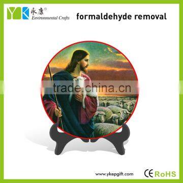 Handmade color spray Jesus image painted table decoration decorative plate religious