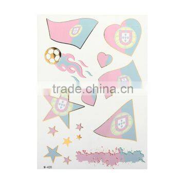 Beauty Sticker 2016 UEFA Temporary Kids face Tattoo sticker, kids flag tattoo