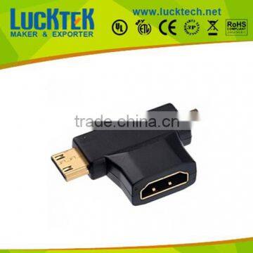 Combo Mini HDMI Male & Micro HDMI Male to HDMI Female 2-in-1 Adapter