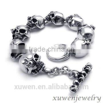 enamel stainless steel skull bracelet jewelry wholesale