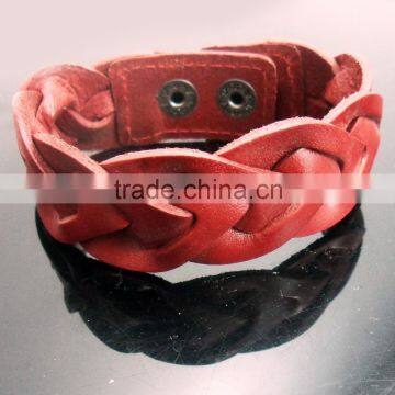 Hot sales soft braided genuine suede leather bracelet