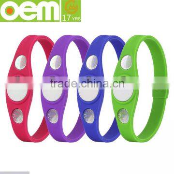 good style silicone rubber bracelet with germanium