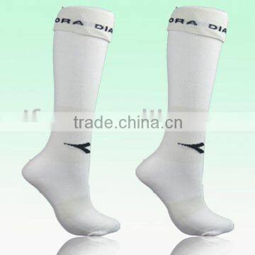 White classical soft nylon soccer socks