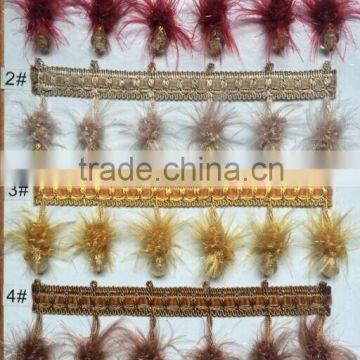 [YZLACE] Tassels Lace Curtains Wholesale 10079